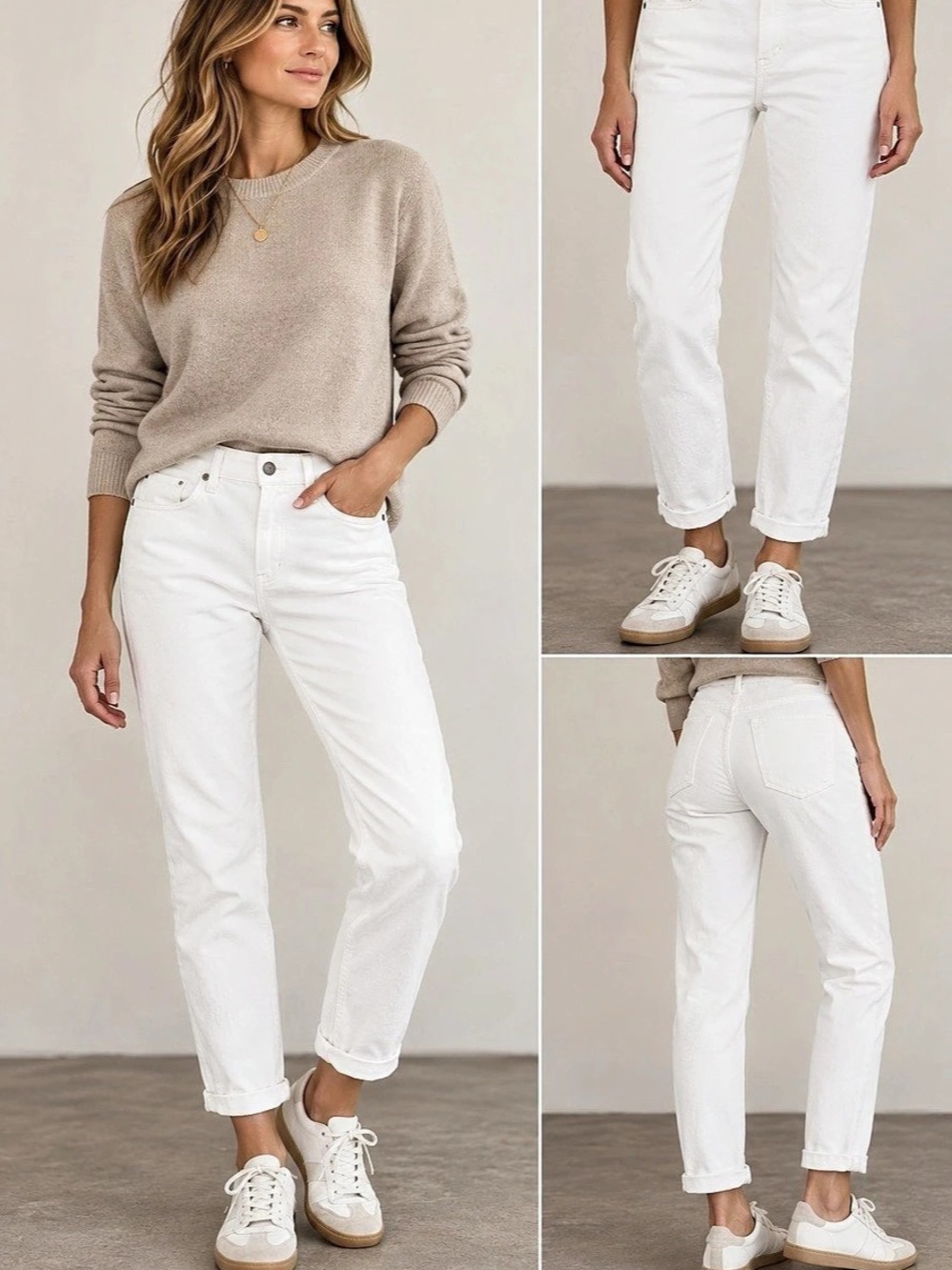 PAIGE Straight Leg White Jeans